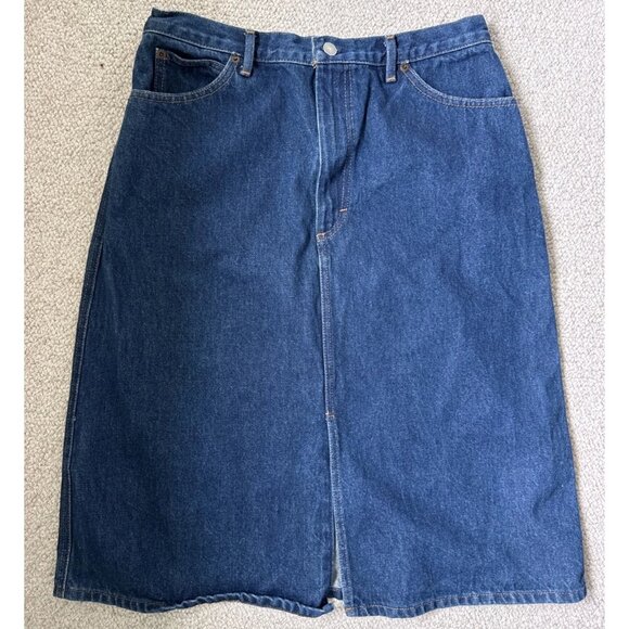 Polo Ralph Lauren Jean Skirt Women's 31 Blue Denim A Line Mini Button - Picture 2 of 5